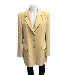 BASLER Vintage‎ Lightweight Notch Collar Cream Blazer Coat sz 38 / Medium